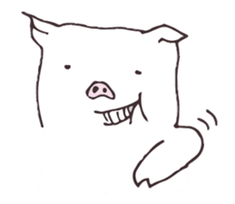 White Pig Sticker (English ver.) sticker #2190179