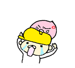 yellow hat boy kotonan with  birds sticker #2191511