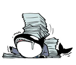 A Workaholic Orca. sticker #2195392