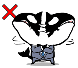 A Workaholic Orca. sticker #2195405