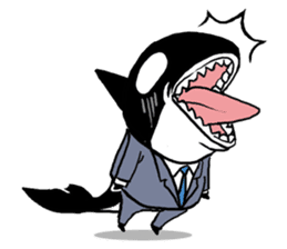 A Workaholic Orca. sticker #2195406