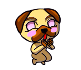 pretty pug (Only illustration ) sticker #2195913