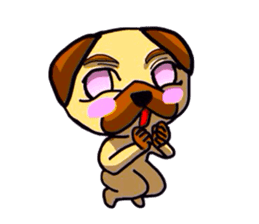 pretty pug (Only illustration ) sticker #2195913