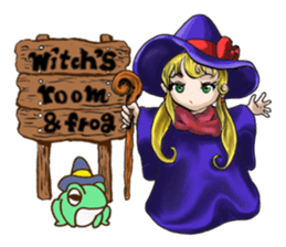 witch's room & frog English sticker #2198944