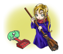 witch's room & frog English sticker #2198961