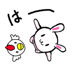 Biting rabbit and chicken Sticker sticker #2203353