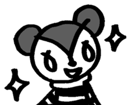 monochrome bear&bunny sticker #2205424