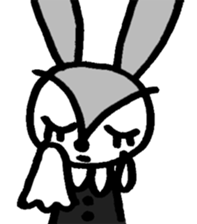 monochrome bear&bunny sticker #2205425