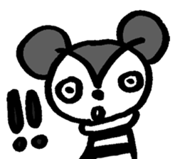 monochrome bear&bunny sticker #2205426