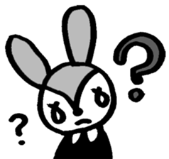 monochrome bear&bunny sticker #2205427