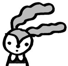 monochrome bear&bunny sticker #2205429