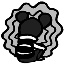 monochrome bear&bunny sticker #2205430