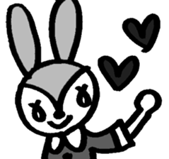 monochrome bear&bunny sticker #2205431