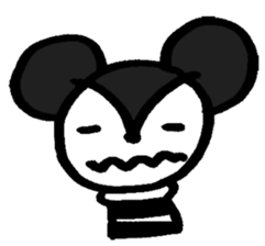 monochrome bear&bunny sticker #2205432