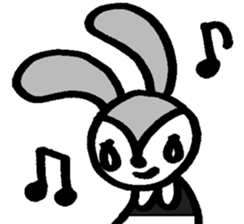 monochrome bear&bunny sticker #2205433