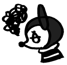 monochrome bear&bunny sticker #2205434