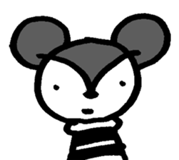 monochrome bear&bunny sticker #2205435