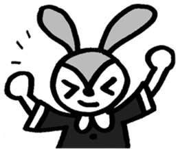 monochrome bear&bunny sticker #2205436