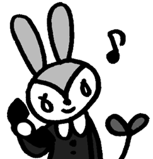 monochrome bear&bunny sticker #2205440