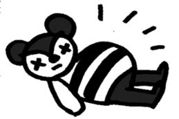 monochrome bear&bunny sticker #2205443