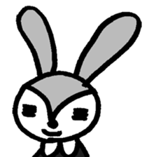 monochrome bear&bunny sticker #2205444