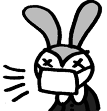 monochrome bear&bunny sticker #2205446