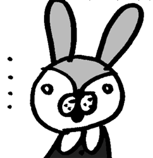 monochrome bear&bunny sticker #2205448
