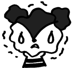 monochrome bear&bunny sticker #2205449