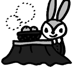 monochrome bear&bunny sticker #2205452