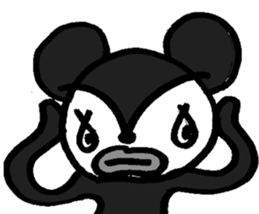 monochrome bear&bunny sticker #2205455