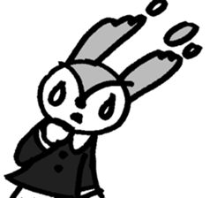 monochrome bear&bunny sticker #2205456