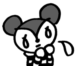 monochrome bear&bunny sticker #2205458