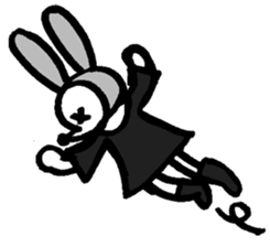 monochrome bear&bunny sticker #2205460