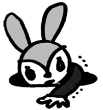 monochrome bear&bunny sticker #2205462