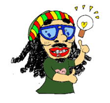 rastaman uncle of a reggae lover sticker #2208001