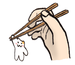 chopsticks cat sticker #2210666