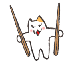 chopsticks cat sticker #2210684