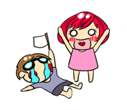 Shy boy & Cute girl sticker #2214139