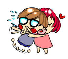 Shy boy & Cute girl sticker #2214140