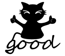 Modest everyday black cat Marron sticker #2218788