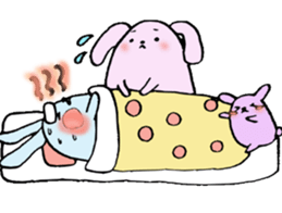 Daily life of newlyweds rabbits sticker #2226377