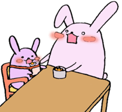 Daily life of newlyweds rabbits sticker #2226383