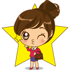 Kiku, the busy office girl sticker #2232390