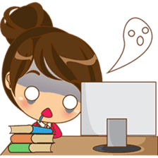 Kiku, the busy office girl sticker #2232392