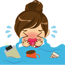 Kiku, the busy office girl sticker #2232396