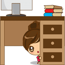 Kiku, the busy office girl sticker #2232397