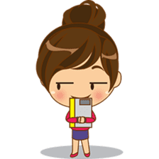 Kiku, the busy office girl sticker #2232403