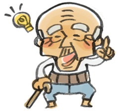 A pleasant grandfather sticker. sticker #2233476