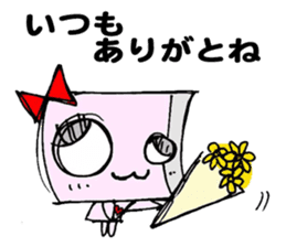 Paper robot girl sticker #2235226