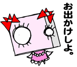 Paper robot girl sticker #2235236